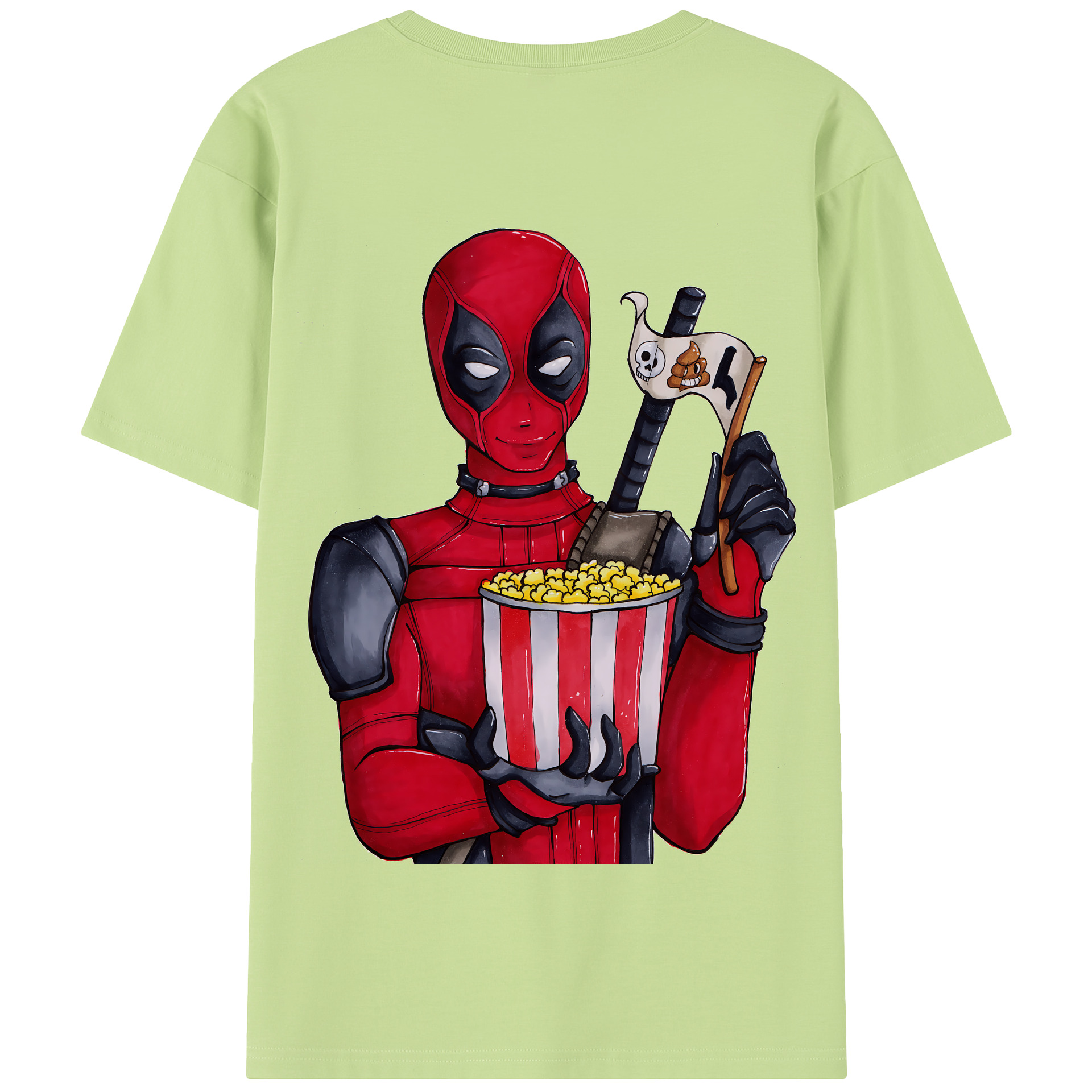 （画像用） Deadpool デッドプール 綿100％半袖Tシャツ（背面プリント）